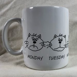 Vintage Hallmark Cat days of the week mug